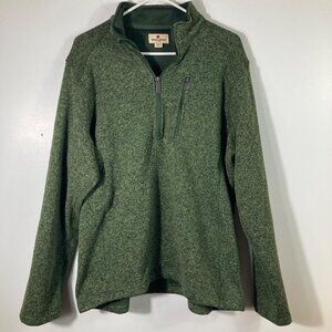 Mens Woolrich 1/4 Zip Sweater Green L